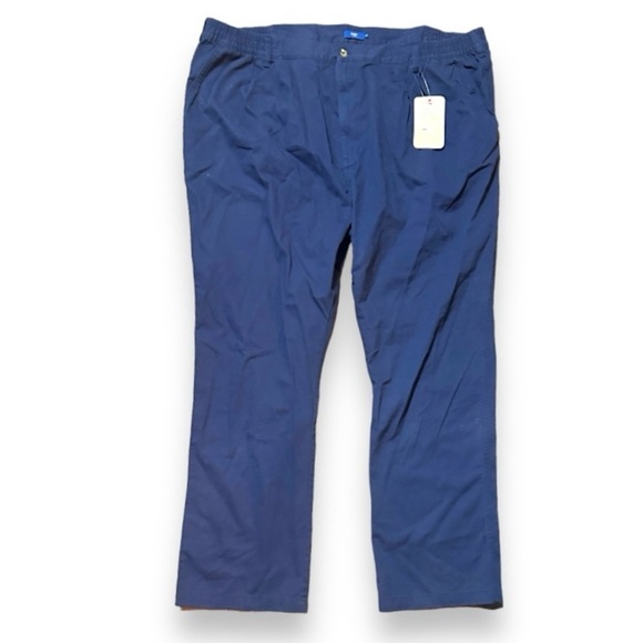 Cotton Traders French Blue Elastic Waist Trousers Men’s Size 48 x 31 Chinos NWT - Picture 2 of 10